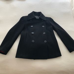 J. Crew Women’s Black Wool Peacoat, Petite XS